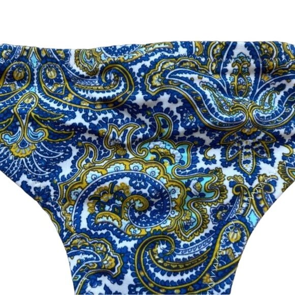J Crew Bikini Bottom Swim Paisley Blue Patterned Flor de Lis Size XS - Picture 5 of 6